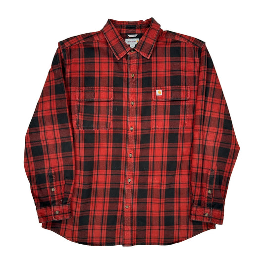 Carhartt Checked Flannel Shirt - XL Black Cotton
