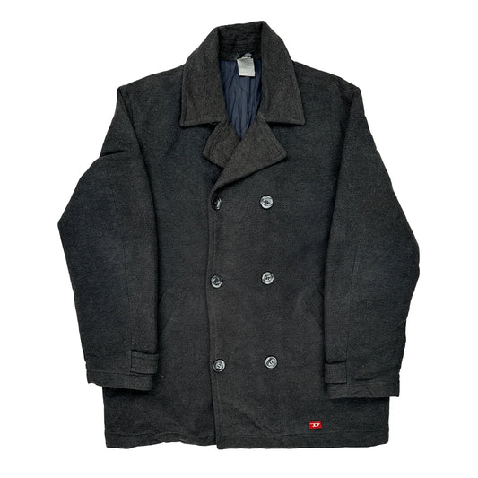 Diesel Coat - Large Grey Wool Blend