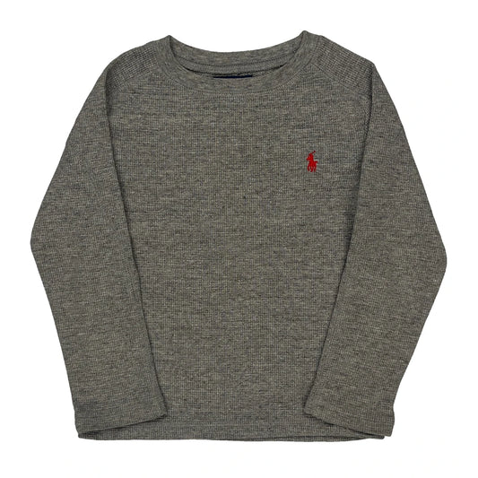Age 3 Polo By Ralph Lauren Long Sleeve T-Shirt - 2XS Gray Cotton Blend