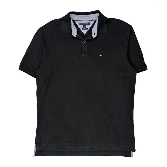 Tommy Hilfiger Polo Shirt - Large Black Cotton