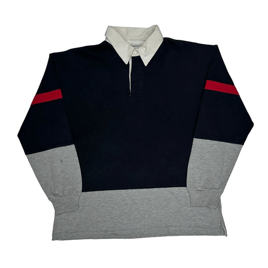 Big Creek Clothing Striped Rugby Shirt - XL Navy Cotton Blend