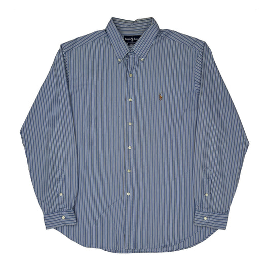 Classic Fit Ralph Lauren Striped Shirt - XL Blue Cotton