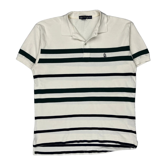 Nautica Striped Rugby Shirt - XL Cream Cotton