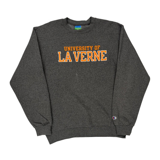 University Of La Verne Champion College Sweatshirt - Medium Grey Cotton Blend