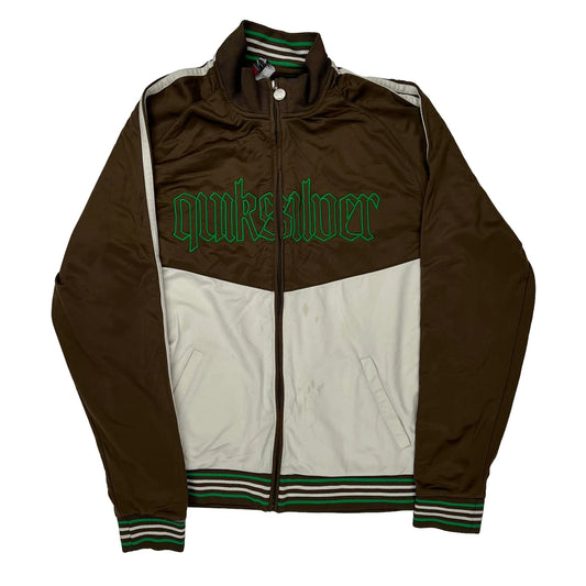 Quiksilver Spellout Track Jacket - Large Brown Polyester