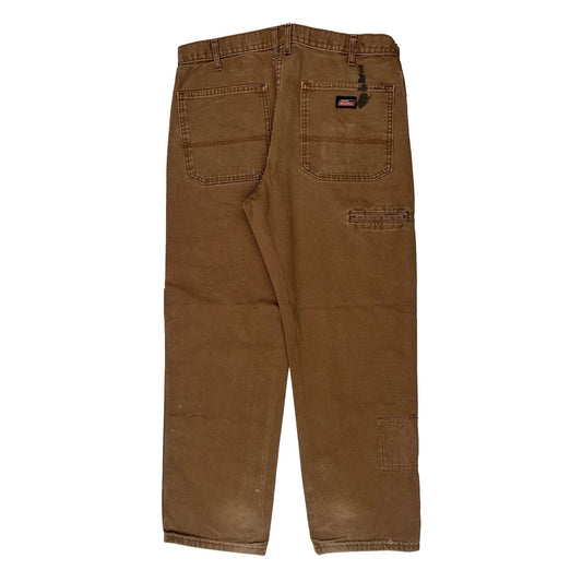Dickies Carpenter Trousers - 35W 31L Brown Cotton