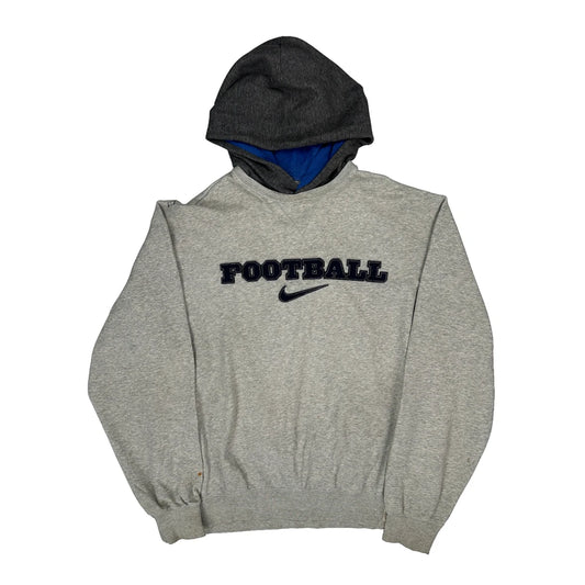 Nike Football Hoodie - Large Black Cotton