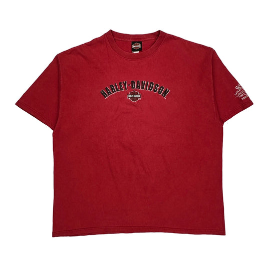 Motorcycle Harley Davidson Graphic T-Shirt - XL Red Cotton