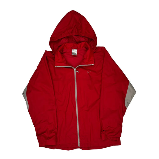 Nike Windbreaker - Large Red Polyester