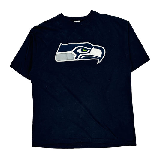 Seattle Seahawks N.F.L. Team Apparel T-Shirt - 2XL Navy Cotton