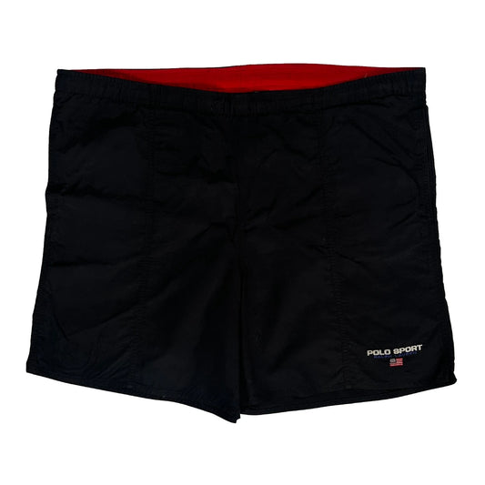 American Flag Logo Polo Sport Shorts - Largew 8L Black Nylon