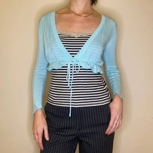 Vintage blue Shine Girl Cardigan - womens medium