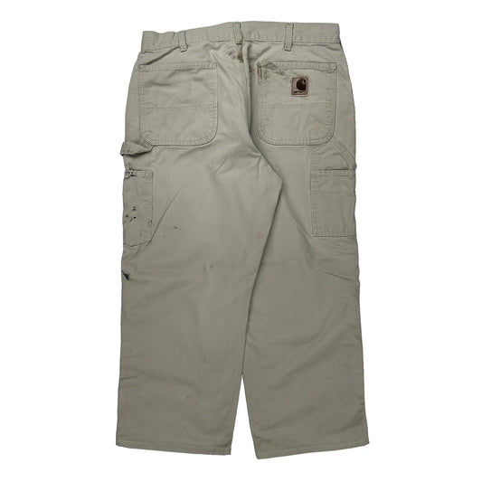 Carhartt Double Knee Carpenter Trousers - 36W 30L Beige Cotton