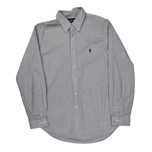 Vintage Ralph Lauren Striped Shirt - Large Blue Cotton