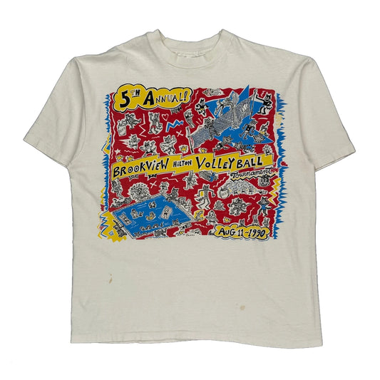 Volleyball Tournament Unbranded Graphic T-Shirt - Large Multicoloured Cotton