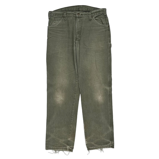 Dickies Carpenter Trousers - 36W 27L Green Cotton