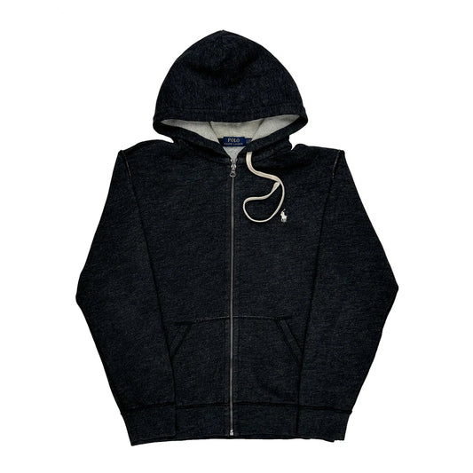 Polo By Ralph Lauren Full Zip Hoodie - Large Black Cotton