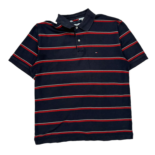 Tommy Hilfiger Striped Polo Shirt - 2XL Red Cotton