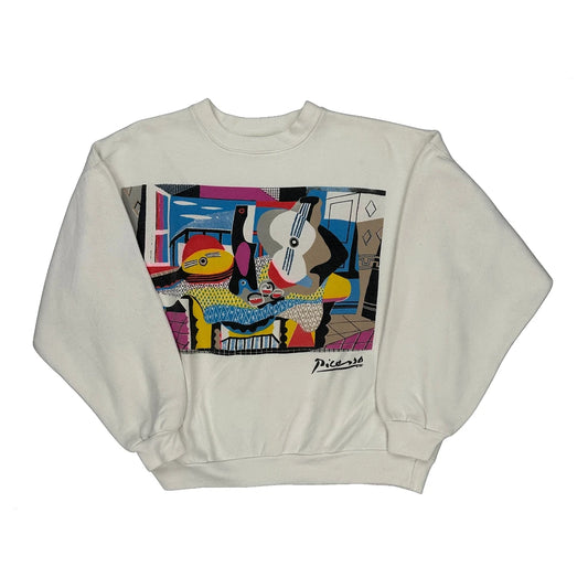 Made In Canada Picaso Graphic Sweatshirt - Medium White Polyester