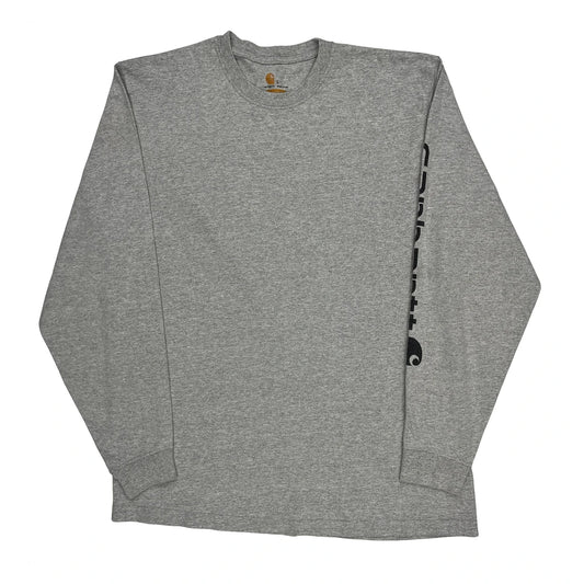 Carhartt Long Sleeve T-Shirt - Large Gray Cotton