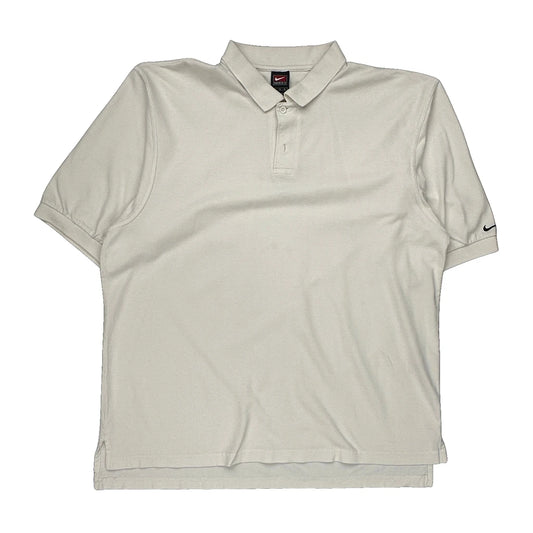 Nike Polo Shirt - XL White Cotton