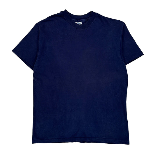 Alcyone Hanes Single Stitch T-Shirt - Large Navy Cotton