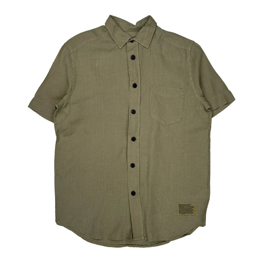 Diesel Short Sleeve Shirt - Medium Khaki Linen