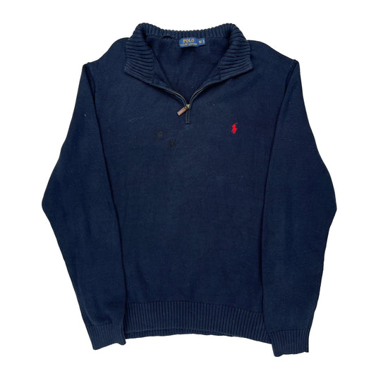 Vintage Polo By Ralph Lauren Tall 1/4 Zip - 2XL Navy Cotton
