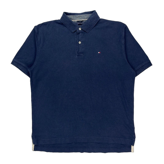 Tommy Hilfiger Polo Shirt - Large Navy Cotton