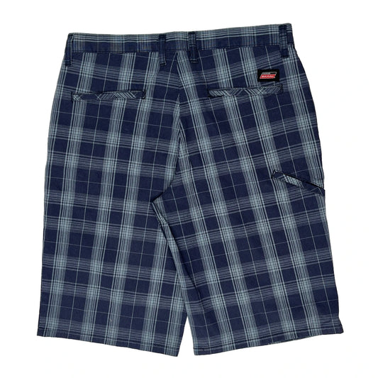 Dickies Checked Shorts - 34W 10L Blue Cotton