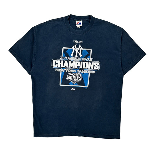 New York Yankees Majestic Mlb T-Shirt - XL Navy Cotton