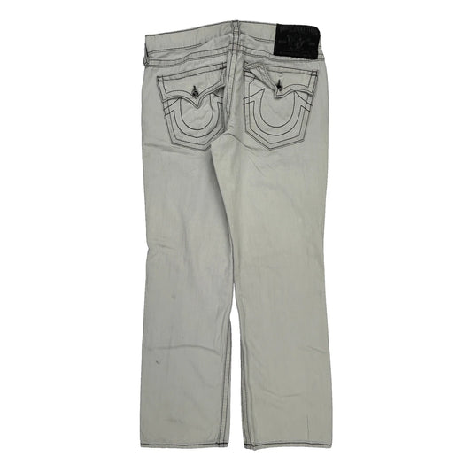 True Religion Contrast Stitch Jeans - 36W 33L Grey Cotton