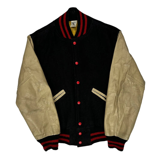 Unbranded Varsity Jacket - Medium Beige Leather