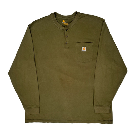 Carhartt Long Sleeve T-Shirt - XL Green Cotton