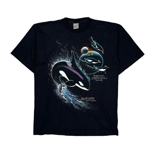Nature Graphics Harlequin Single Stitch T-Shirt - Medium Black Cotton