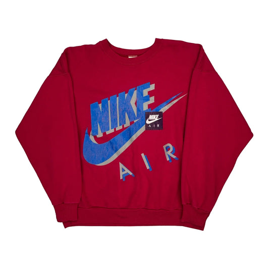 Nike Air Nike Graphic Long Sleeve T-Shirt - XL Red Cotton