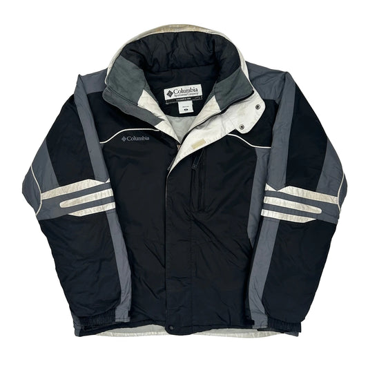 Columbia Striped Ski Jacket - Medium Black Polyester