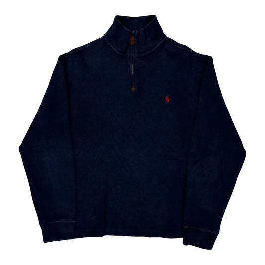Polo By Ralph Lauren 1/4 Zip - Medium Navy Cotton