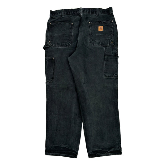 Carhartt Double Knee Carpenter Trousers - 35W 30L Black Cotton