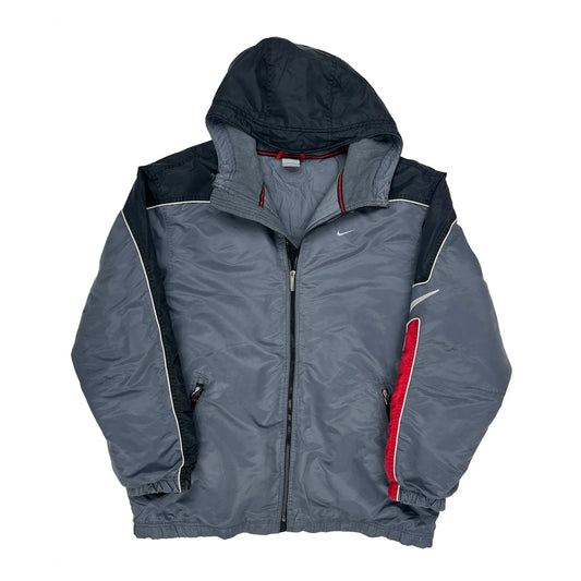 Nike Windbreaker - Large Grey Polyester