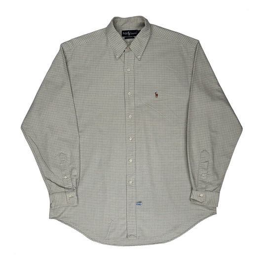 Ralph Lauren Checked Shirt - Large Beige Cotton