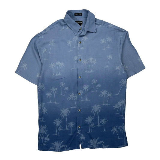 St. Johns Bay Hawaiian Shirt - Medium Blue Viscose