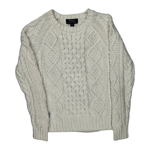 Age 8 Polo By Ralph Lauren Jumper - Small Cream Cotton