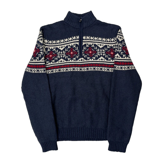 Unbranded Christmas Jumper - Large Blue Wool Blend