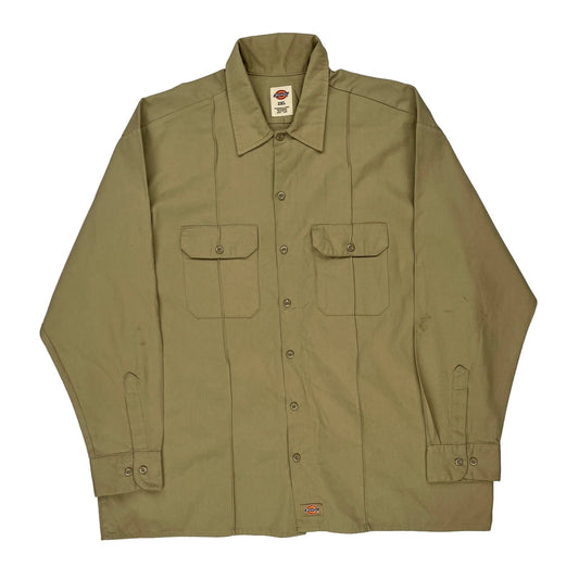 Dickies Shirt - 2XL Khaki Polyester Blend