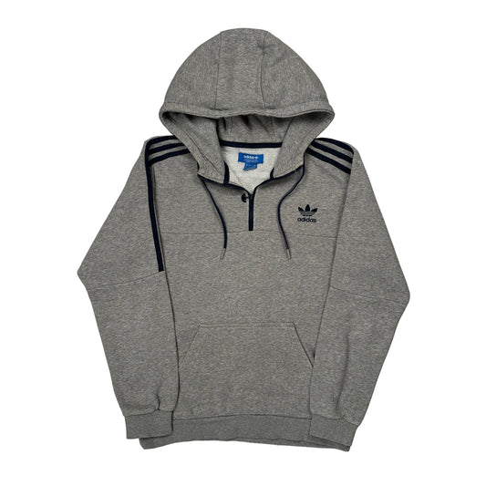Vintage Adidas Hoodie - Small Grey Cotton