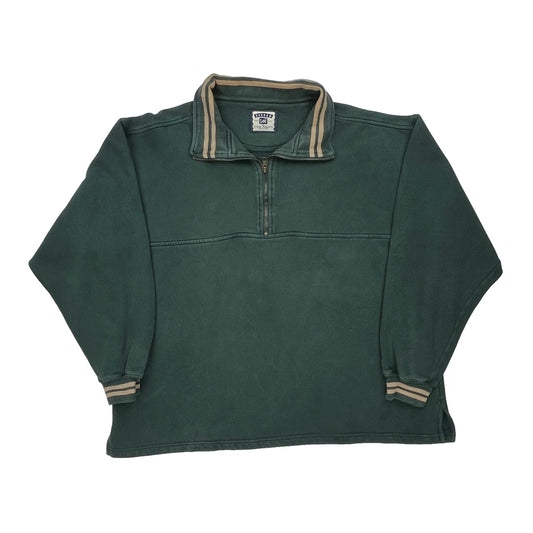 Lee Collared 1/4 Zip - XL Green Cotton Blend