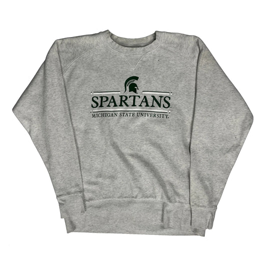 Michigan State University Champion College Sweatshirt - Large Grey Cotton