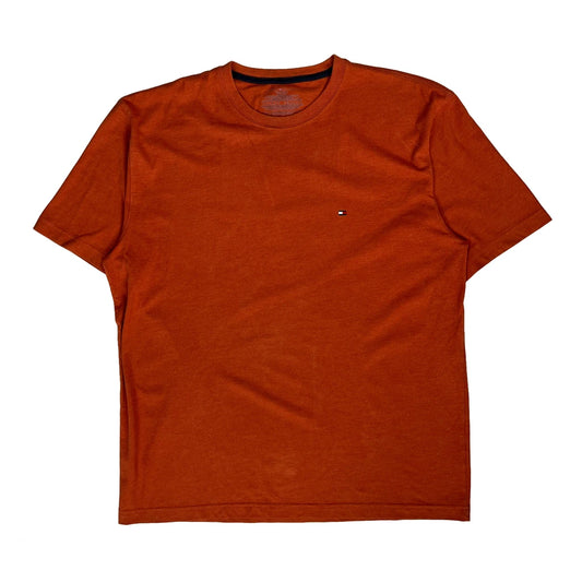 Vintage Tommy Hilfiger T-Shirt - XL Orange Cotton
