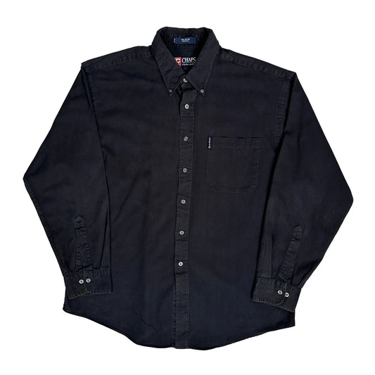 Chaps Ralph Lauren Shirt - Large Black Cotton